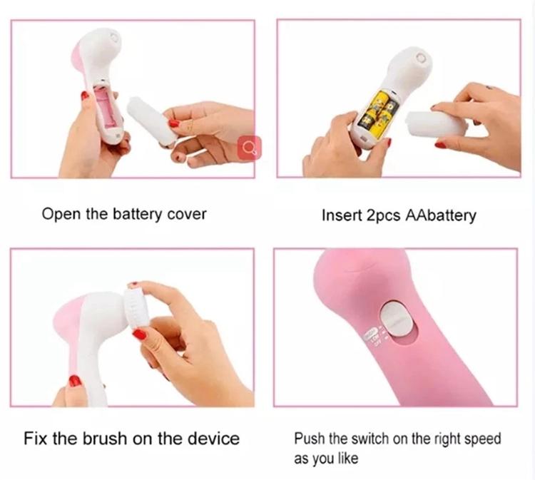 Handheld Waterproof Face Skin Cleanser Massager Beauty Device Silicone Pore Mini Face Cleansing Brush