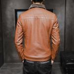 OEM Service Custom Logo Winter Men's Jacket Thick Leather with Faux Fur Collar Windproof Warm Coat Good Quality
