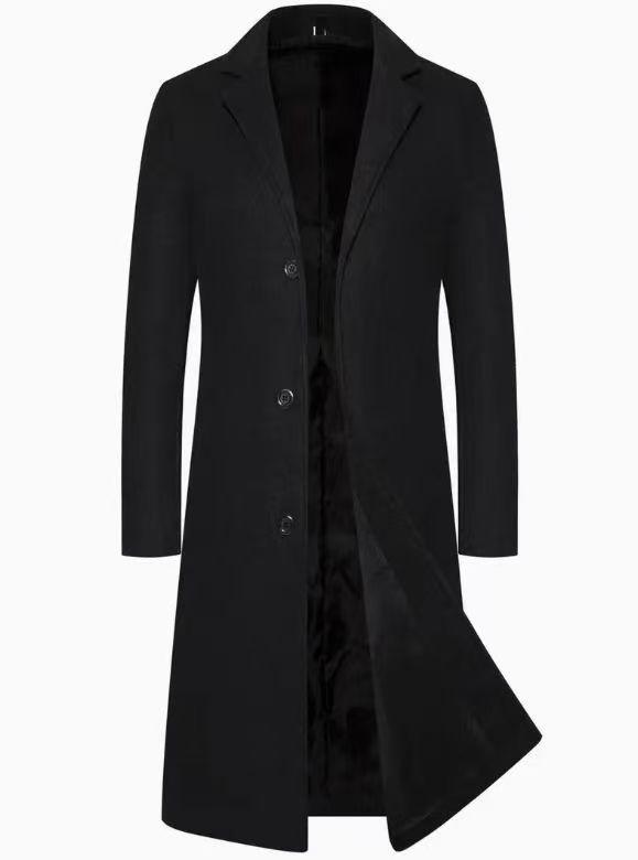 Fashion Formal Men's Stylish Casual Long Windbreaker Clothes Coat Winter Plus Size with Button